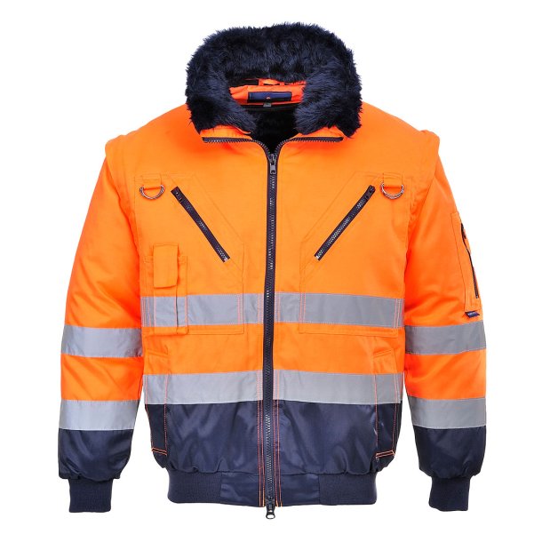 PJ50 ONR - Hi-vis 3 i 1 pilot jakke Orange/marine