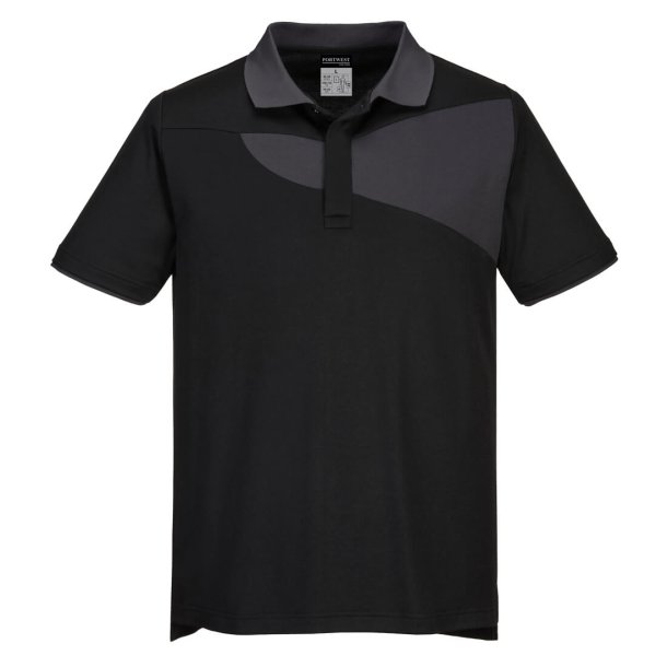 PW210 BZR - PW2 Polo T-Shirt S/S Sort/ZoomGr