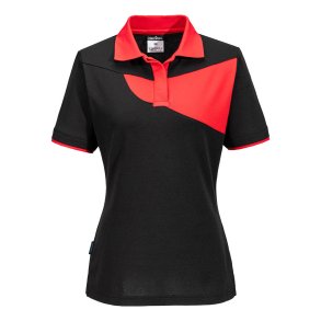 PW219 BDR - PW2 poloshirt til kvinder Sort/Rd