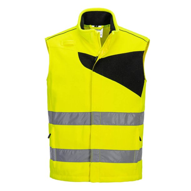 PW231 YBR - PW2 hi-vis fleece bodywarmer Gul