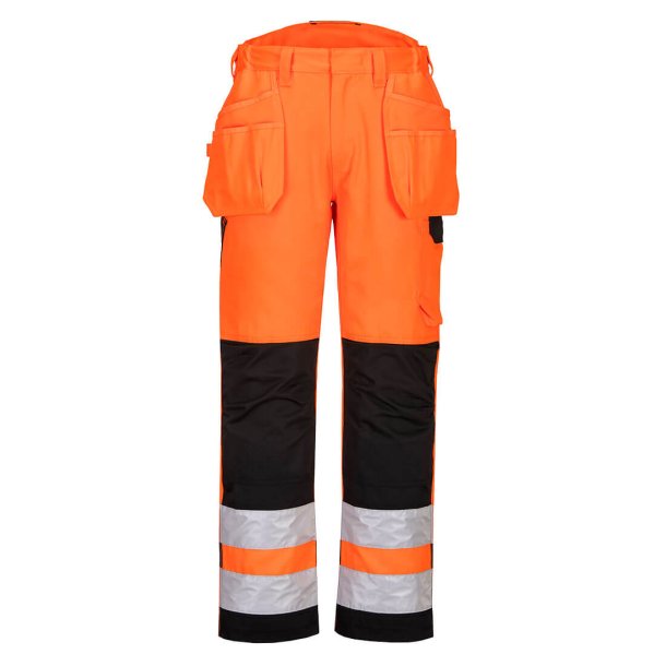 PW242 OBR - PW2 hi-vis bukser med hngelommer Orange/Sort