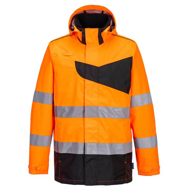 PW265 OBR- PW2 hi-vis regnjakke Orange/Sort