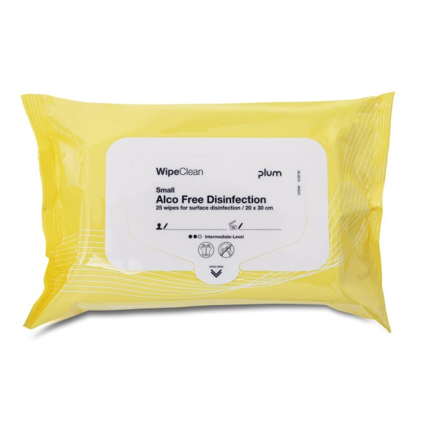 Plum 5203 - WipeClean Alco Free Disinfection, Small. 25 wipes 