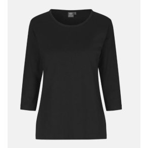 ID Dame T-shirt M. 3/4 rmer 0313 Sort (REST)