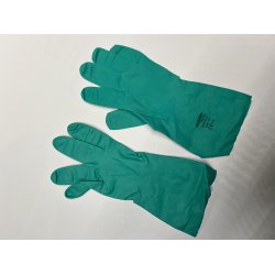 Grøn nitrilhandske m/lang manchet