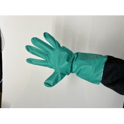 Grøn nitrilhandske m/lang manchet