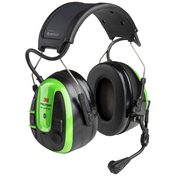 3M PELTOR WS ALERT XPV Headset App, Gr�n, Hovedb�jle, Solcelledrevet, MultiPoint Bluetooth, MRX21A1WS7
