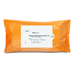Plum 5252 - WipeClean Ethanol Disinfection 80%, Mini. 100 wipes