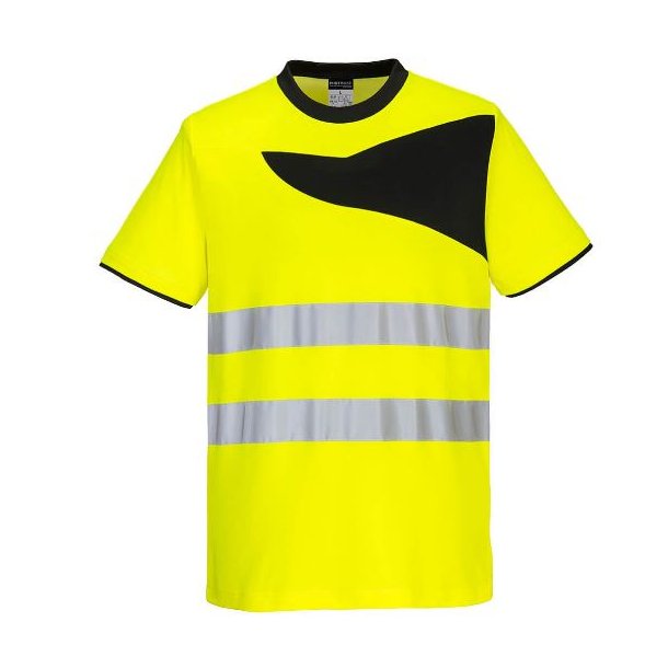 PW213 YBR- PW2 Hi-Vis t-shirt S/S Gul/Sort (REST)