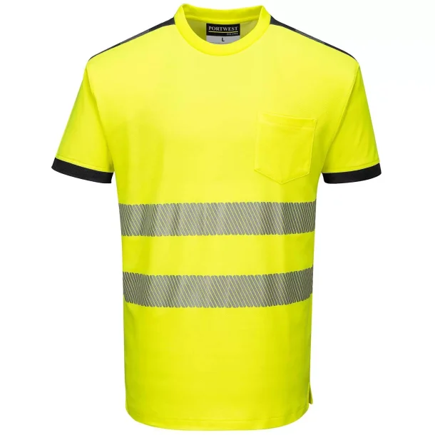 PORTWEST T-shirt Hi-vis Gul/Sort T181 (REST)