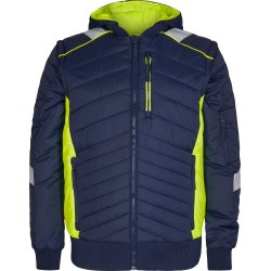 ENGEL Cargo quiltet jakke Blue Ink/Gul 1870-224