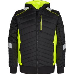 ENGEL Cargo quiltet jakke Sort/Gul 1870-224
