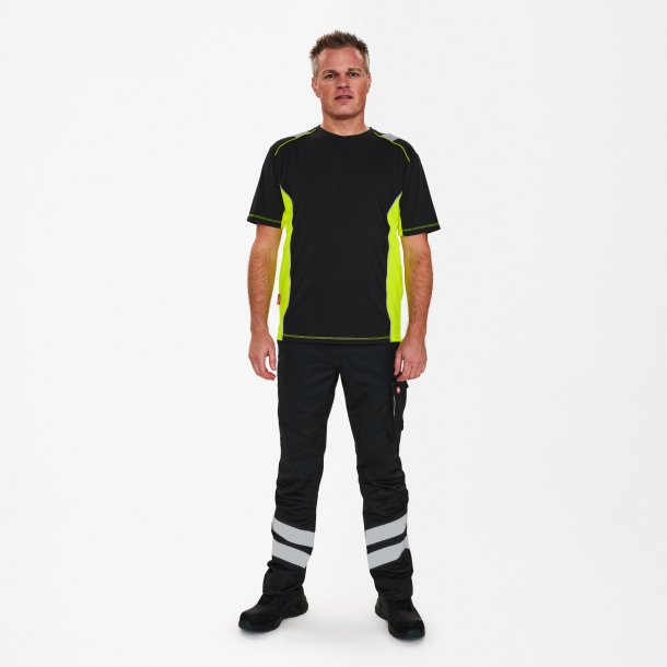 ENGEL Cargo T-shirt Sort/Gul 9870-258