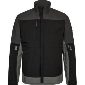 ENGEL Entire arbejdsjakke med strk Sort/Antrazitgr 1329-144