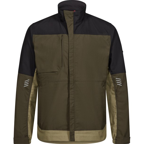 ENGEL Entire arbejdsjakke med strk Forest Green/Sort 1329-144
