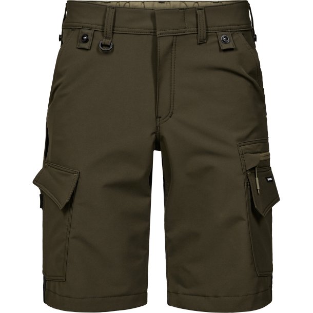 ENGEL Entire arbejdsshorts med 4-vejs strk Forest Green/Sort 6337-234