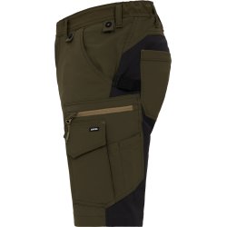 ENGEL Entire arbejdsshorts med 4-vejs str�k Forest Green/Sort 6337-234
