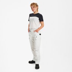 ENGEL Entire dame arbejdsbukser med strk Bone White 2333-144