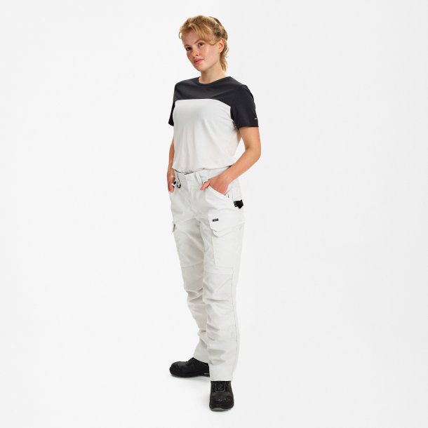 ENGEL Entire dame arbejdsbukser med strk Bone White 2333-144