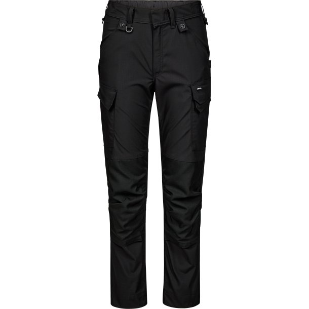 ENGEL Entire dame arbejdsbukser med strk Sort 2333-144