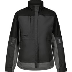 ENGEL Entire dame arbejdsjakke med strk Antrazitgr/Sort 1333-144