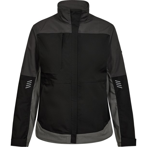 ENGEL Entire dame arbejdsjakke med stræk Sort/Antrazitgrå 1333-144