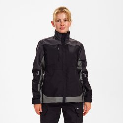 ENGEL Entire dame arbejdsjakke med stræk Sort/Antrazitgrå 1333-144