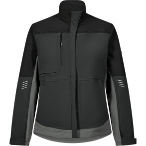 ENGEL Entire dame arbejdsjakke med 4-vejs strk Antrazitgr/Sort 1341-234