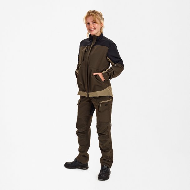 ENGEL Entire dame arbejdsjakke med 4-vejs strk Forest Green/Sort 1341-234