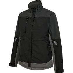 ENGEL Entire dame arbejdsjakke med 4-vejs strk Sort/Antrazitgr 1341-234