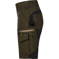 ENGEL Entire dame h�ndv�rkershorts med 4-vejs str�k Forest Green/Sort 6341-234