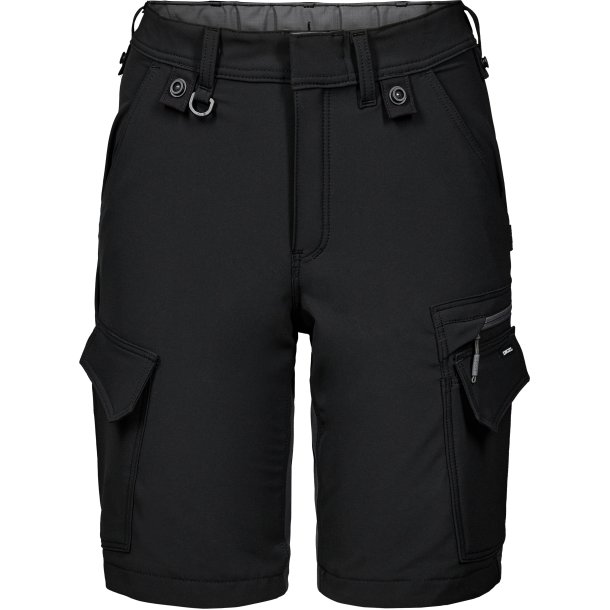 ENGEL Entire dame hndvrkershorts med 4-vejs strk Sort/Antrazitgr 6341-234