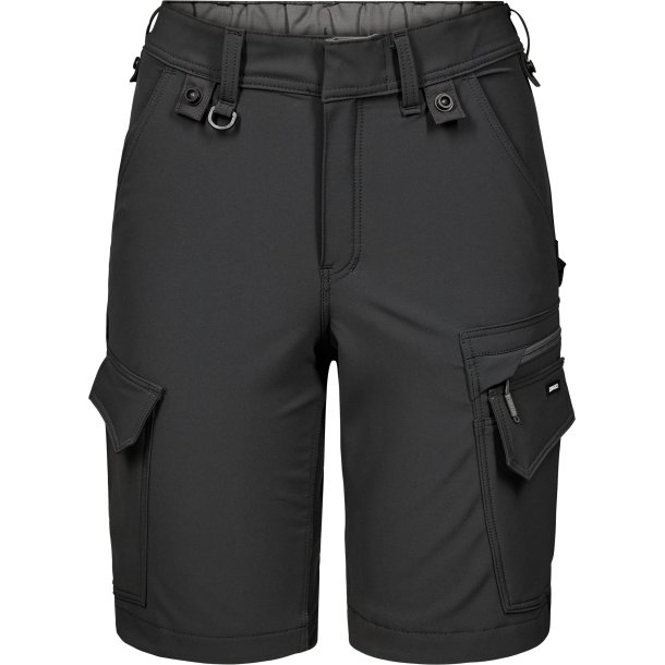 ENGEL Entire dame hndvrkershorts med 4-vejs strk Antrazitgr/Sort 6341-234