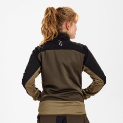 ENGEL Entire dame midlayer cardigan Forest Green/Sort 8336-238