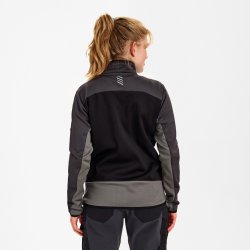 ENGEL Entire dame midlayer cardigan Sort/Antrazitgrå 8336-238