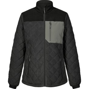 ENGEL Entire dame quiltet fleecejakke Antrazitgr/Sort 1336-143