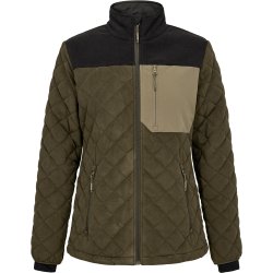 ENGEL Entire dame quiltet fleecejakke Forest Green/Sort 1336-143