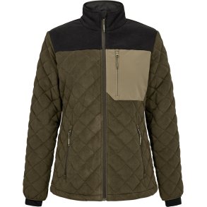 ENGEL Entire dame quiltet fleecejakke Forest Green/Sort 1336-143