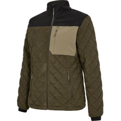 ENGEL Entire dame quiltet fleecejakke Forest Green/Sort 1336-143