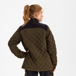 ENGEL Entire dame quiltet fleecejakke Forest Green/Sort 1336-143
