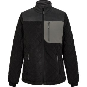 ENGEL Entire dame quiltet fleecejakke Sort/Antrazitgr 1336-143