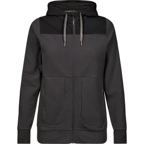 ENGEL Entire dame sweat cardigan med h�tte Antrazitgr�/Sort 8334-247