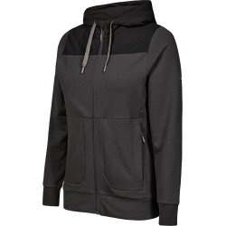 ENGEL Entire dame sweat cardigan med h�tte Antrazitgr�/Sort 8334-247