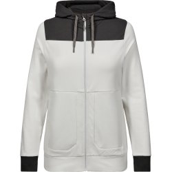 ENGEL Entire dame sweat cardigan med h�tte Bone White / Anthracite Grey 8334-247