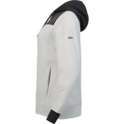 ENGEL Entire dame sweat cardigan med h�tte Bone White / Anthracite Grey 8334-247