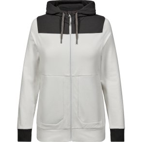 ENGEL Entire dame sweat cardigan med htte Bone White / Anthracite Grey 8334-247