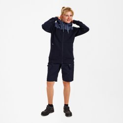 ENGEL Entire dame sweat cardigan med htte Deep Blue / Dark Sea 8334-247