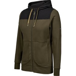 ENGEL Entire dame sweat cardigan med h�tte Forest Green/Sort 8334-247