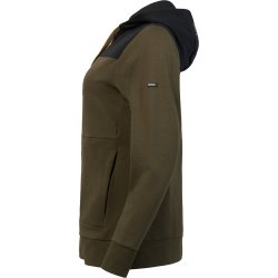 ENGEL Entire dame sweat cardigan med h�tte Forest Green/Sort 8334-247