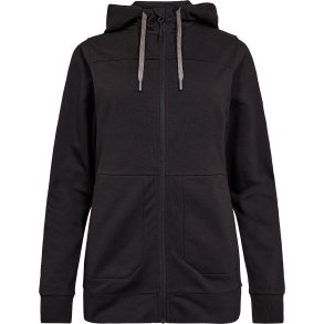 ENGEL Entire dame sweat cardigan med h�tte Sort 8334-247